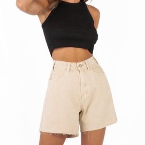 Dissh Old School Beige Denim Shorts